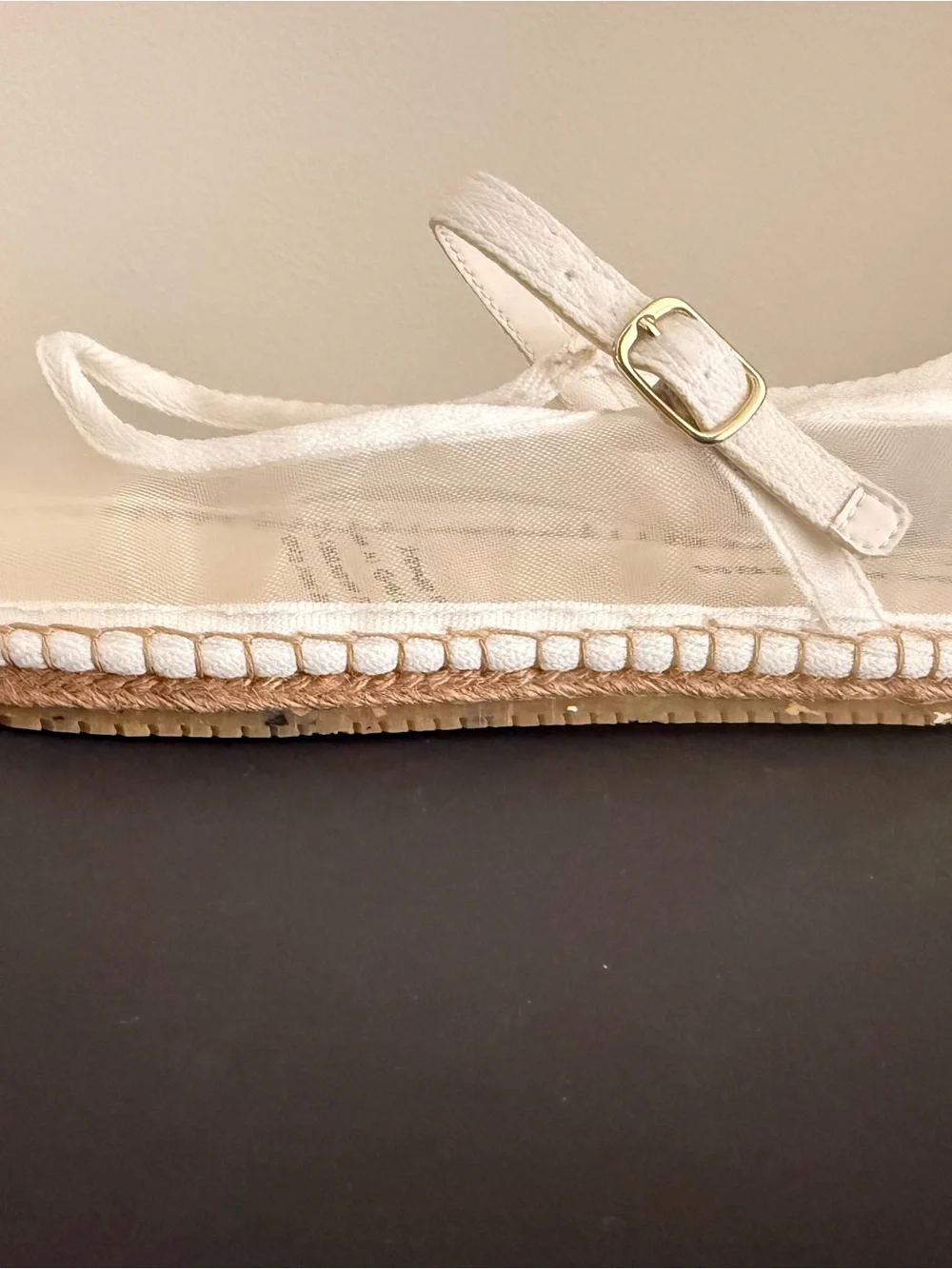 SeaVees white mesh espadrille flat